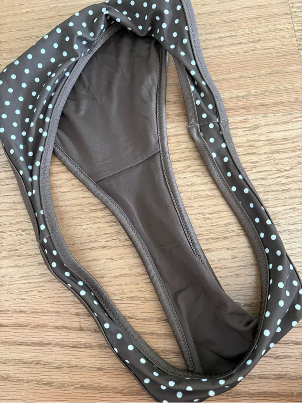 Frankie's Bikinis Brown Polka Dot Triangle Bikini - Image 5