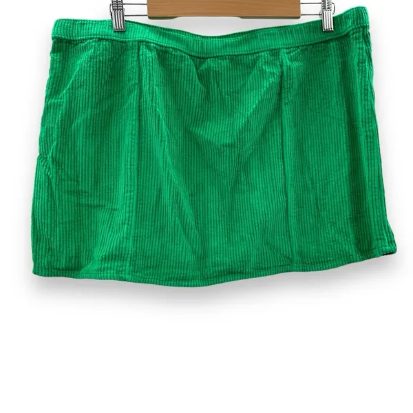 Aerie Corduroy Green‎ Micro Side Zip Mini Skirt Sz XL NEW - Image 3
