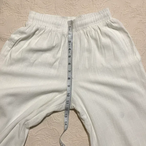 Princess Polly White Linen Blend Wide Leg Elastic Waist Pull On Lined Pants - Image 8