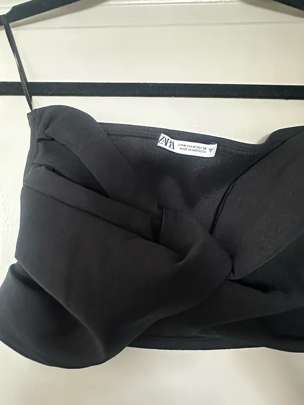 Zara Black Wrap Crop Top - Image 3