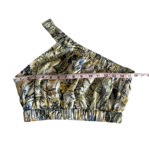 Abercrombie & Fitch One-Shoulder Boho Tropical Floral Cropped Tank Top XS NWT - Image 3