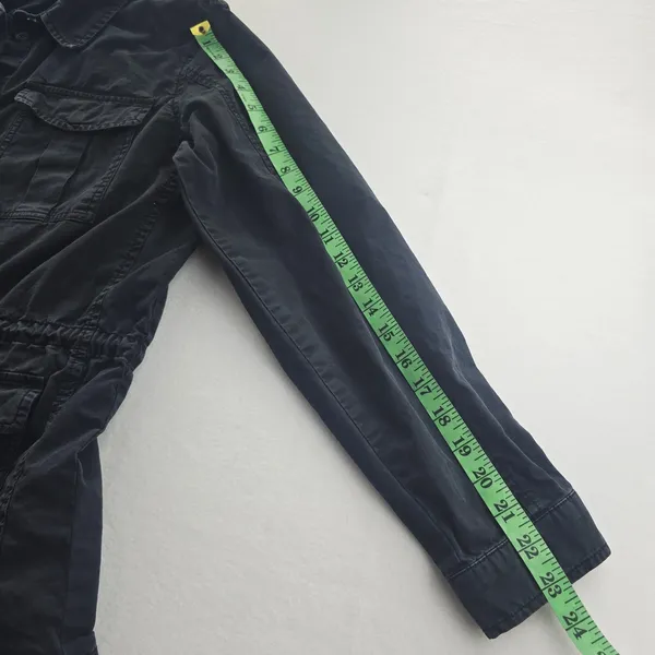 Buffalo David Bitton Utility Jacket‎ Military Drawstring Waist Black Small - Image 11