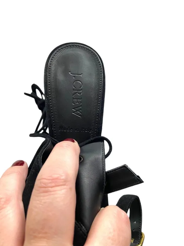 J.Crew Made In Italy Lace Up Heels Black Size 8 Whimsigoth Witchy Renaissance - Image 8