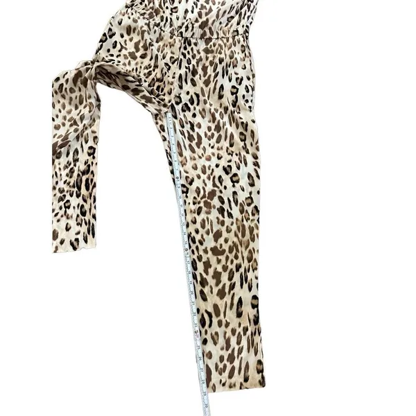 WAYF Leopard Print Jumpsuit Tan Brown‎ Strapless sz M - Image 7