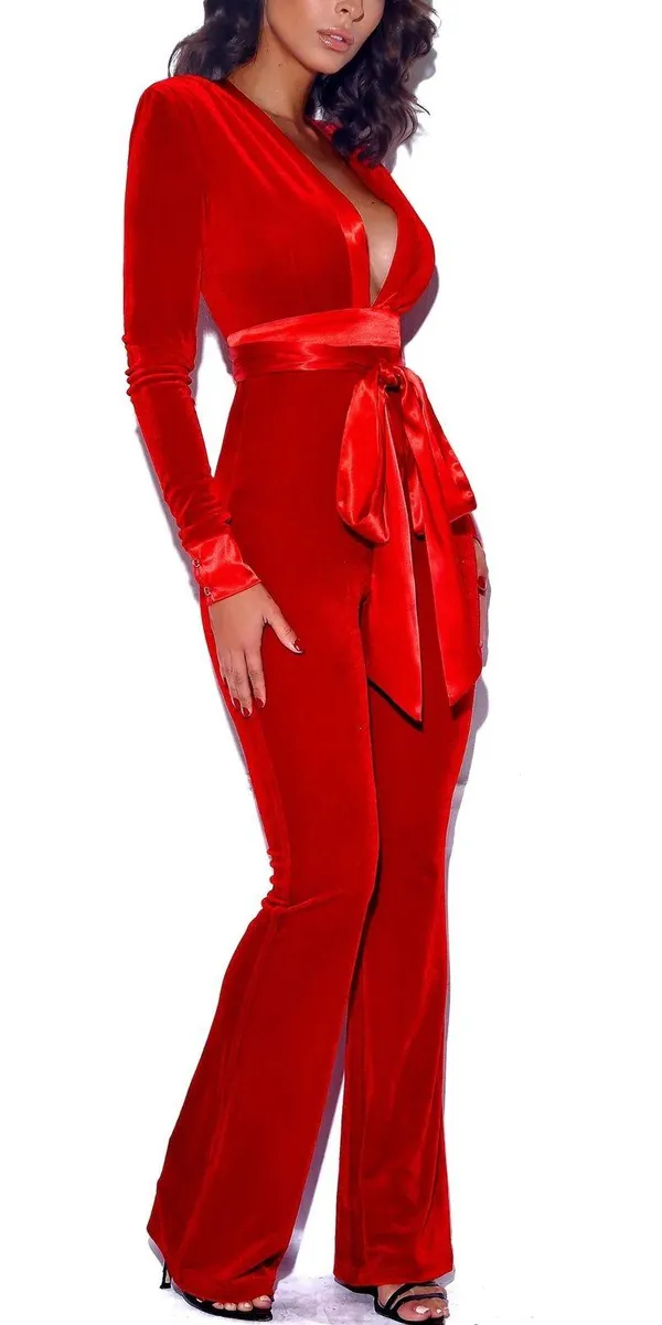 Red velvet Miss Circle jumpsuit - Image 3