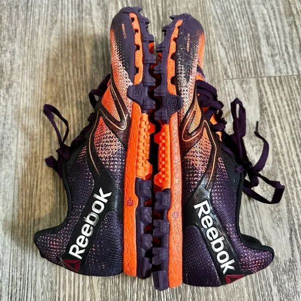 Reebok CrossFit H20 drain, Dura grip athletic shoes orange purple black size 6 - Image 6
