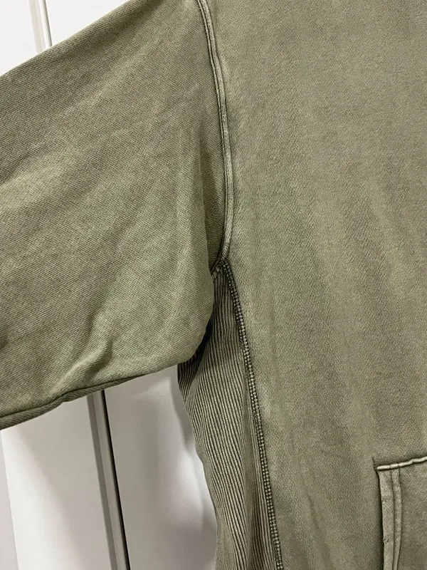 Aerie Small Sage Green Oversized Distressed Hoodie - Image 4