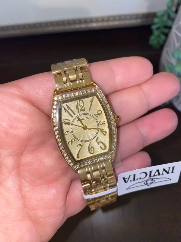 Invicta 69266 Wildflower Petal Gold-Tone Crystal Tonneau Bracelet Watch NIB - Image 12