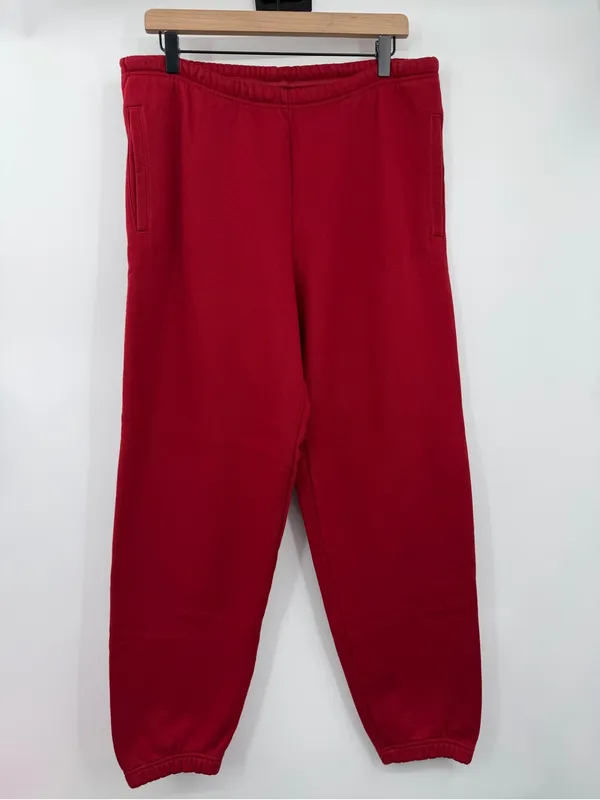 SKIMS Fleece Jogger Sweatpants Women Large Red Cotton Blend Lounge Pants - Image 2