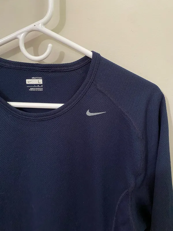 Nike Men’s Short Sleeve Dri-FIT Tee — Dark Blue - Image 3