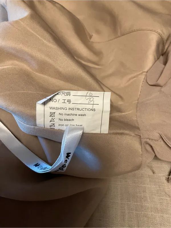 Layered Taupe Maxi Dress with Flutter Sleeves Brown Size 16 - Image 8
