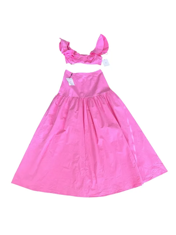 Hello Molly Dessert Menu Maxi Skirt Ruffle Crop Top Set Pink NEW NWT - Image 3