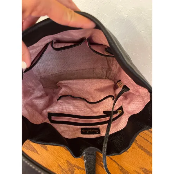 Dooney & Bourke black pebbled, Hobo leather bucket bag - Image 6