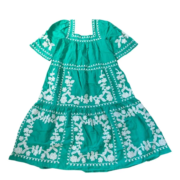 Sézane Sabine Dress Ecru Green - Image 3