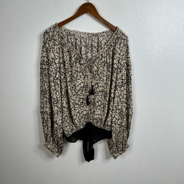 Free People Intimately All Tucks Printed‎ Bodysuit Size Small - Image 3