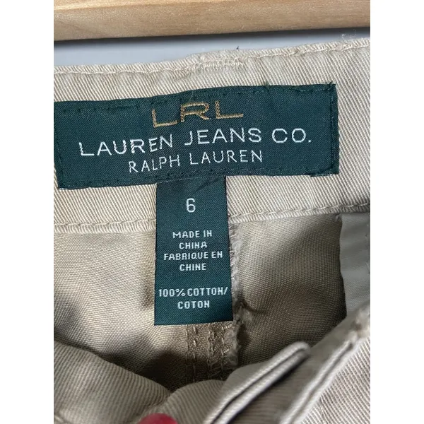 Ralph Lauren Pants Womens‎ 6 Khaki Beige Tan Preppy Office Trousers Neutral Wide - Image 4