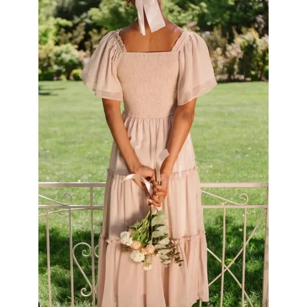Ivy City Co. Ellie Dress Champagne Peach Gold Pink Chiffon NEW NWT 1X - Image 4