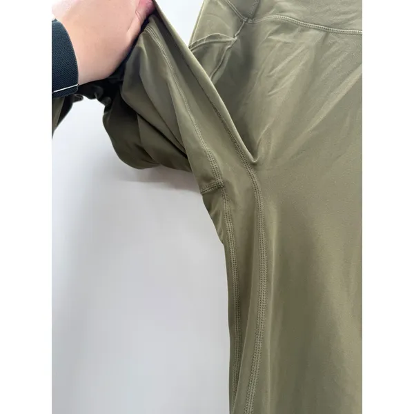 Halara Leggings Womens S‎ Olive Green Ruffle Hem Side Pocket High Rise Yoga Pant - Image 4