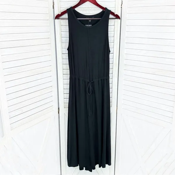 The Limited Signature Drawstring Waist Midi Sundress‎ Black Medium Knit - Image 8