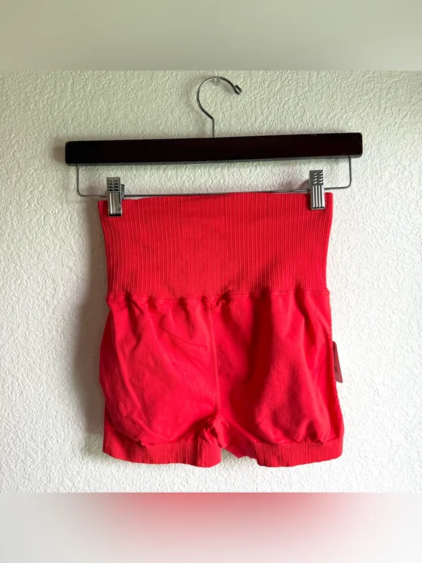 Free People Movement Womens Shorts Athletic Cherry Tomato Orange Size Small - Image 2