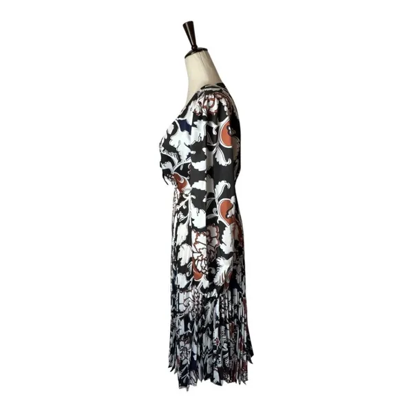 Delfi Collective‎ Dress Women Medium Black Claudine Printed Stretch Crepe Midi - Image 5