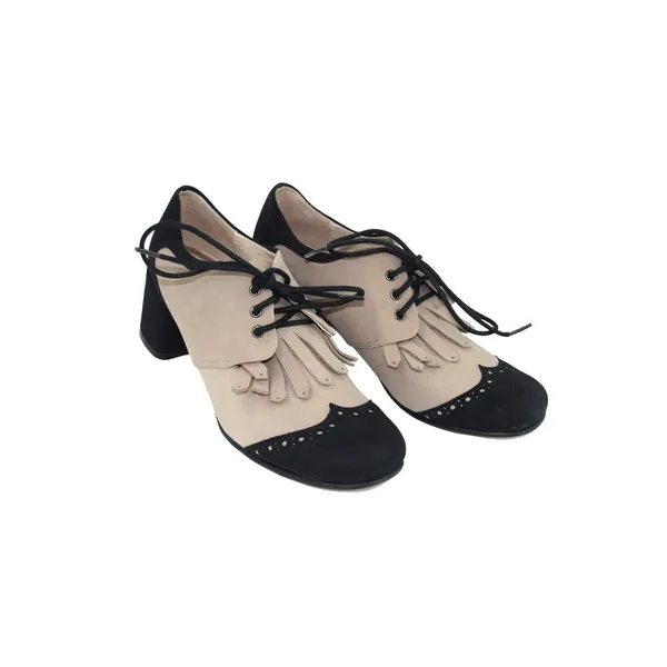 All Black by Anthropologie Womens Oxford Heel Shoes -‎ Lace Up, Tassel Detail - Image 3