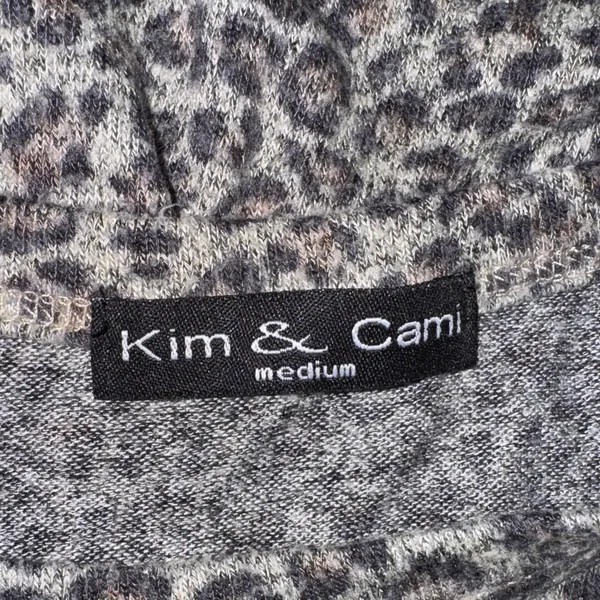 Leopard Print Long Sleeve Top Black Size M - Image 7