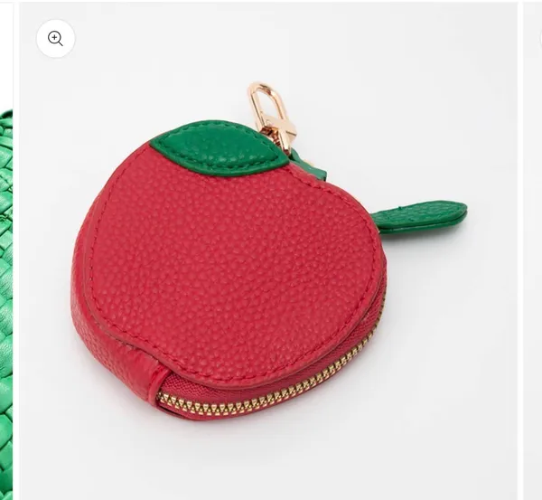 Faux Leather Apple Keychain / Bag Charm / Coin Purse - Image 2