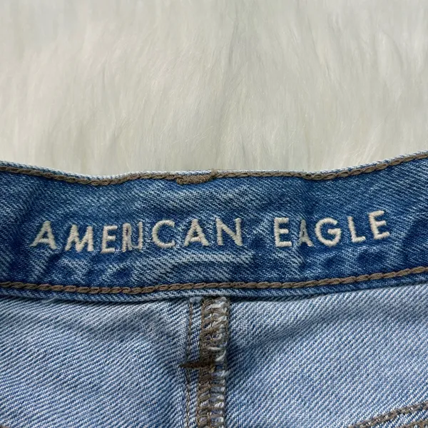 American Eagle Ripped High Rise Mom Shorts - Image 7