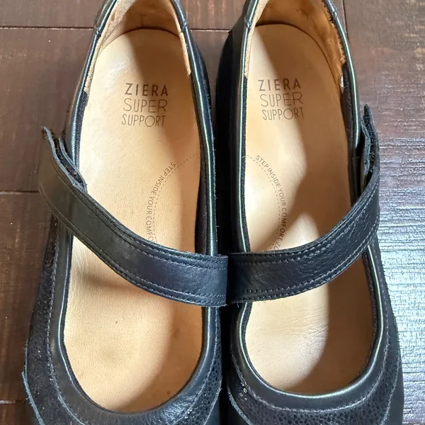 Ziera Jet Mary Jane Shoes Women 39 Black Leather Super Support Comfort Flats - Image 9