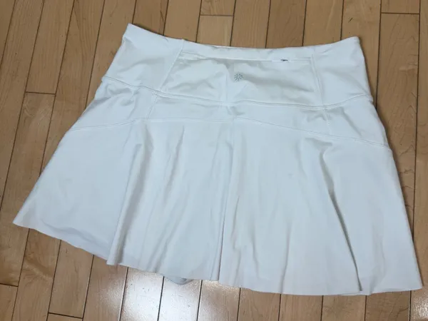 ATHLETA Ace Tennis Skort Skirt 13.5" Long White Size Medium - Image 6