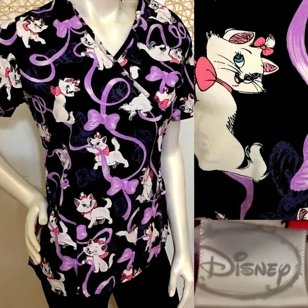 Disney Aristocats Scrub Top! 2 pocket‎ - Image 2