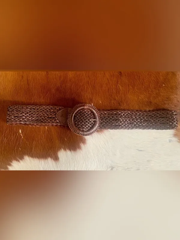 AMERICAN EAGLE Brown Leather Braided Belt - Image 3