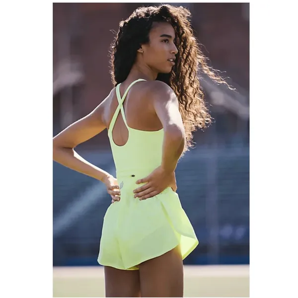 NWOT Free People Movement X Free People Righteous Runsie in Sour Citrus - Image 3