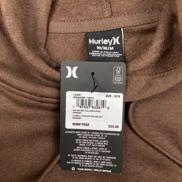 Hurley Men’s One and Only Pullover Hoodie Sweatshirt Medium NEW! Retail $55 - Image 3