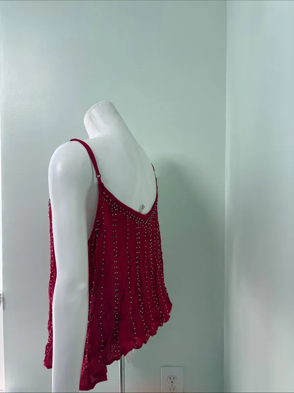 Intimately free people red beaded tank medium - Image 4