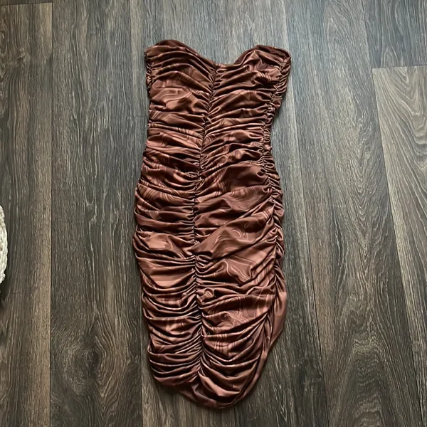 House of CB Brown Swirl Mini Dress - Image 5