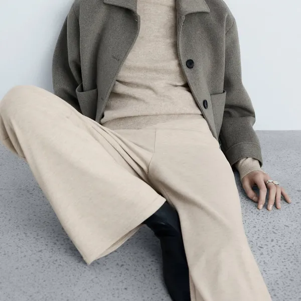 Mango MNG - light beige cream wool blend pants - Image 5