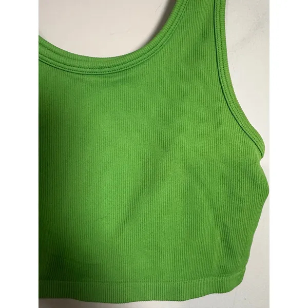 Aerie Chill Play Move Lime Green Ribbed Seamless Cropped Bralette Sports Bra S‎ - Image 2