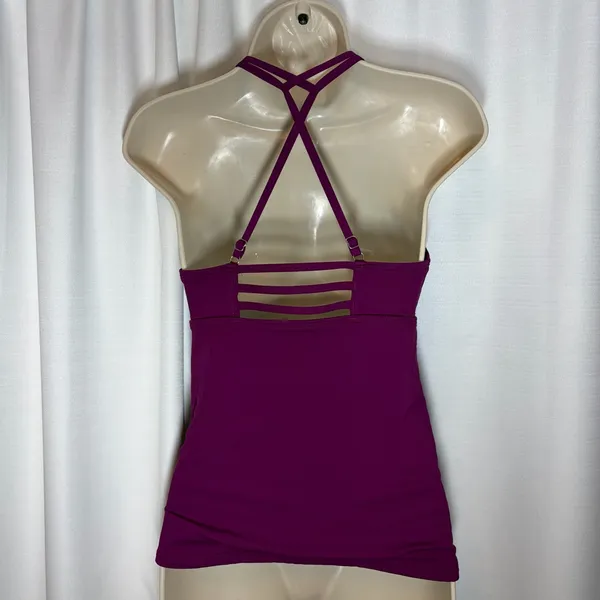 Athleta Tankini Swim Top Plum Purple Swim Adjustable Strappy S Athletic Beach - Image 6