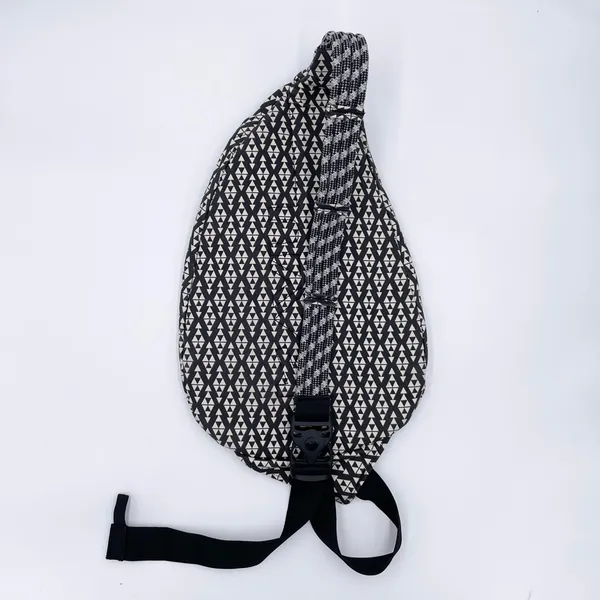 Kavu Rope Crossbody Bag Cotton Canvas Black White Geometric Aztec Travel Pack - Image 6