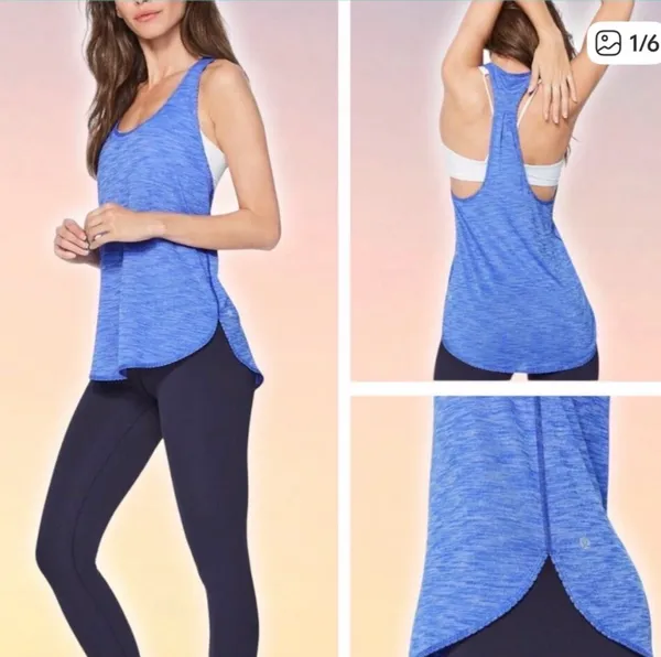 Vintage Lululemon Tank top in blue size 4 - Image 2