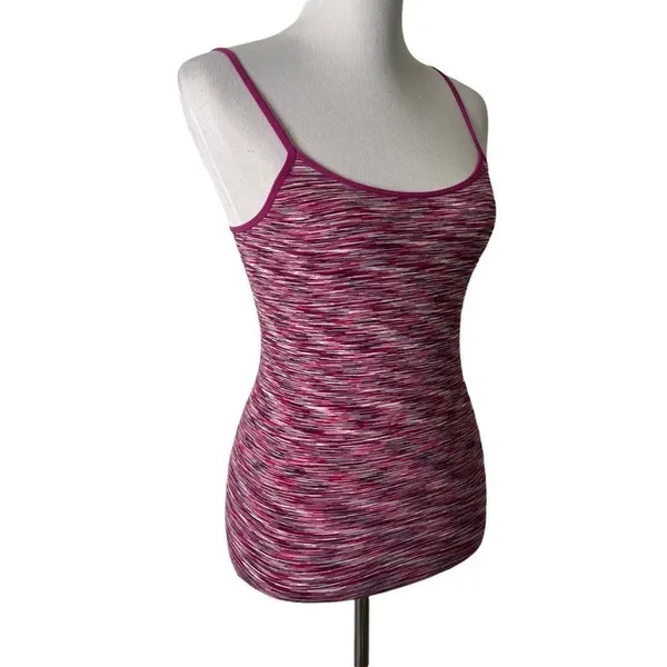 Tart Pink Purple space Dye athletic Cami Tank Top Women's M Stretch Layering Workout - Image 8
