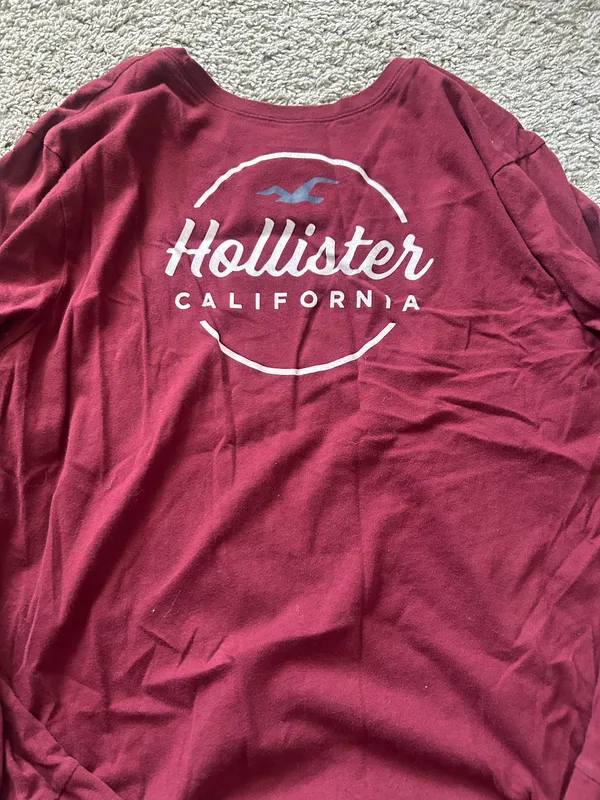 Burgundy Long Sleeve Hollister - Image 2