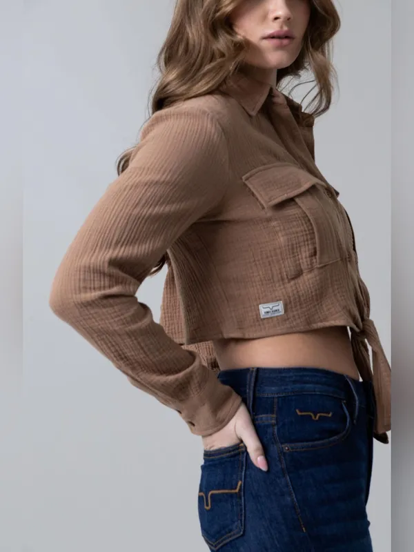 Kimes Ranch TORREAN TIE UP Cropped Button top Size Small - Image 2