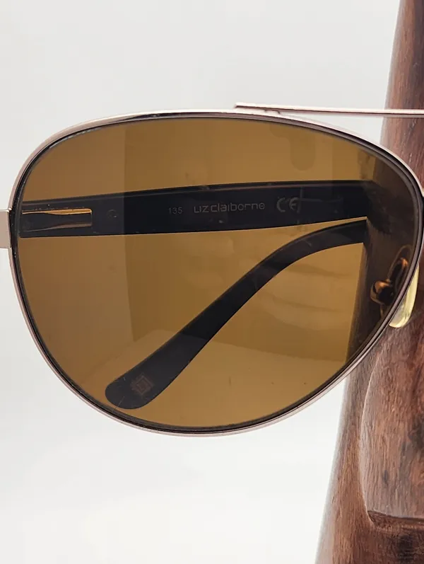 Liz Claiborne Silver & Purple Aviator Sunglasses - Image 2