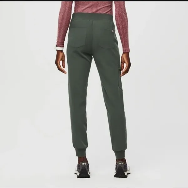 Figs Scrub Zamora Pants Jogger Pants Moss Green Plus Size 3XL Coral Drawstring - Image 2