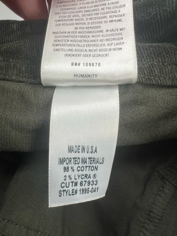 Citizens of Humanity - Baby Cord Agni Utility Pant - Seaweed - size 28 - Image 5