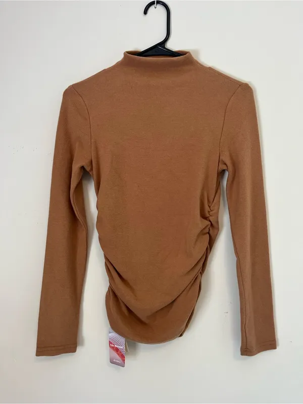 NWT OGL Eco Mousse Ruched Long Sleeve Premium warmth mock neck Shirt small - Image 2