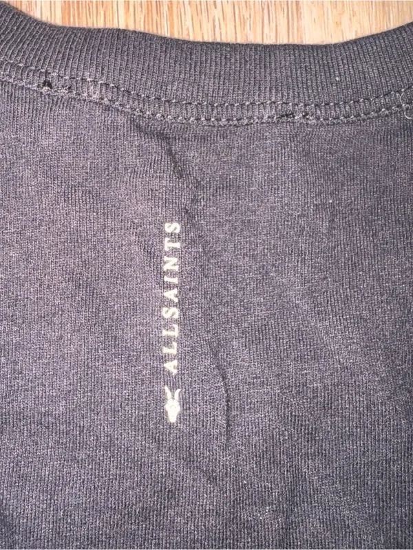 All Saints Black Front Scrunch T-Shirt - Size 6 - Image 5